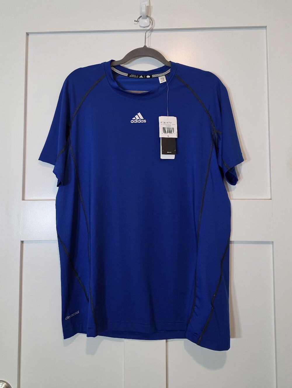 Adidas Climacool Performance Fitted Short Sleeve Athletic T Shirt Royal Blue L
